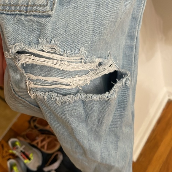 FOREVER 21 Women's Distressed Cargo Denim Joggers Size 26 In Light Denim - Picture 6 of 9